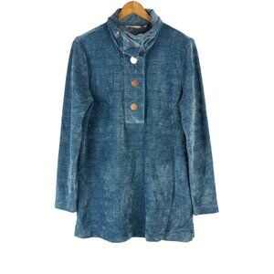 Soft Surroundings Tunic Pullover Blue Sweater *Missing Drawstring* Size Medium